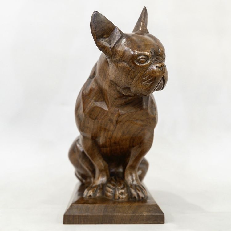 SCULPTURE - LE BOULEDOGUE , LOUIS - HENRI NICOT (1878-1944) - BOIS D’ ACAJOU 