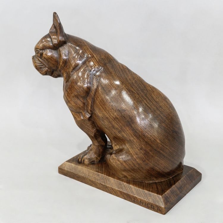 SCULPTURE - LE BOULEDOGUE , LOUIS - HENRI NICOT (1878-1944) - BOIS D’ ACAJOU 