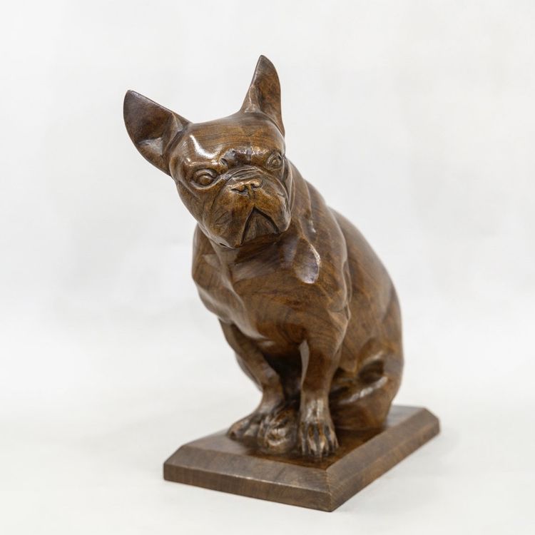 SCULPTURE - LE BOULEDOGUE , LOUIS - HENRI NICOT (1878-1944) - BOIS D’ ACAJOU 
