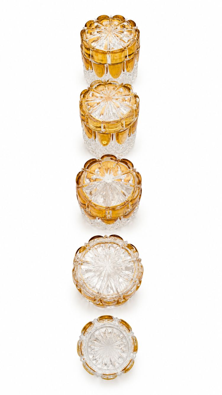 Val Saint Lambert crystal toiletry set.