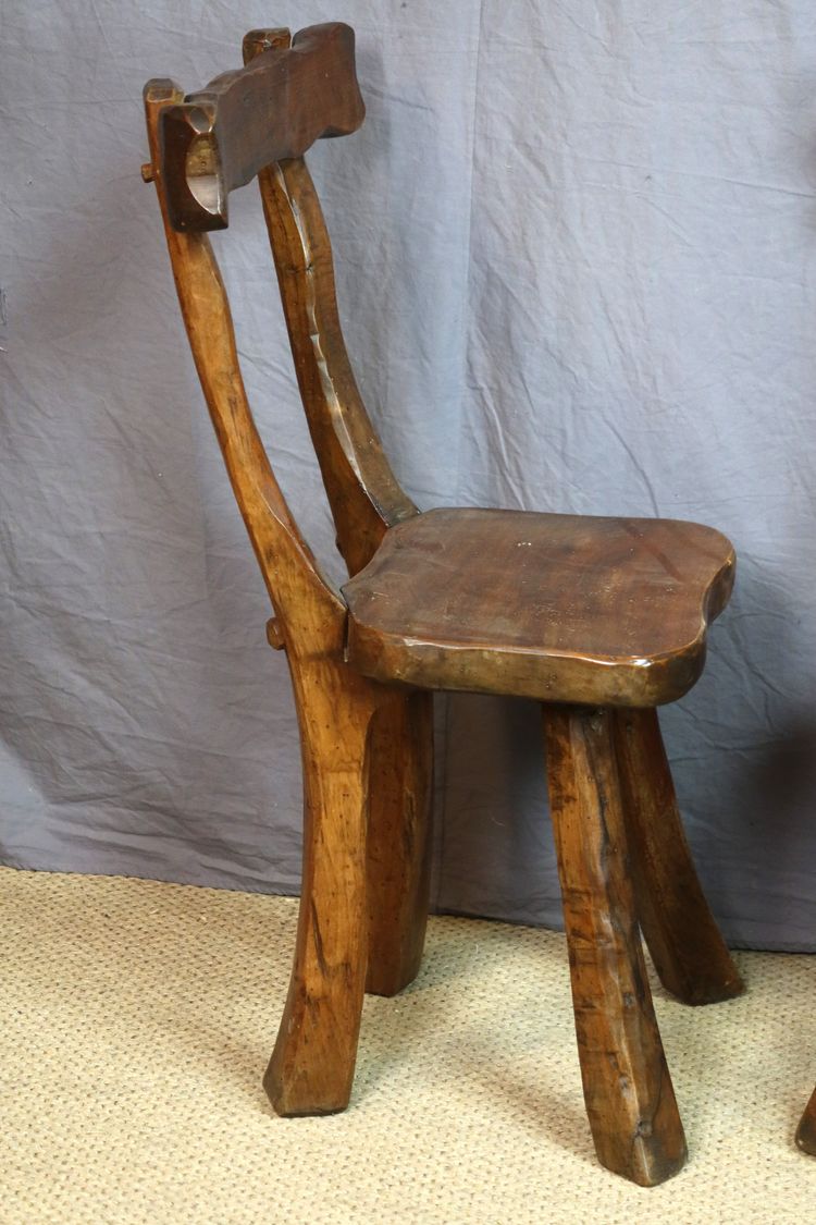 Set of four brutalist style chairs