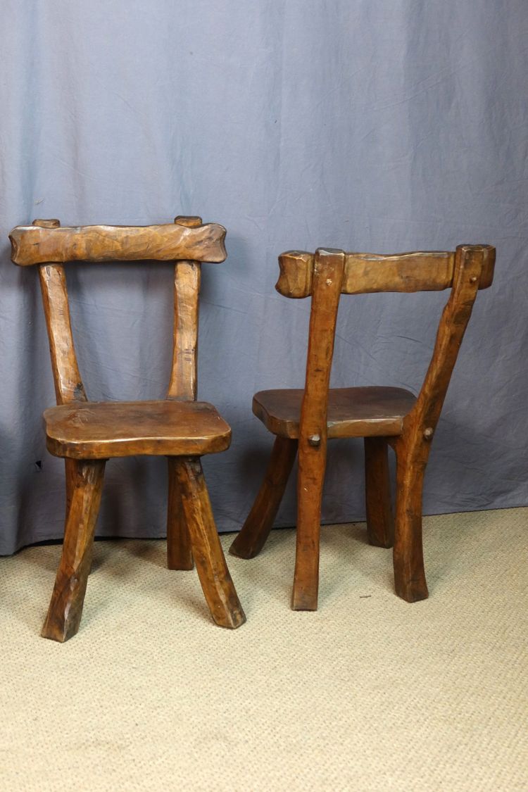 Set of four brutalist style chairs