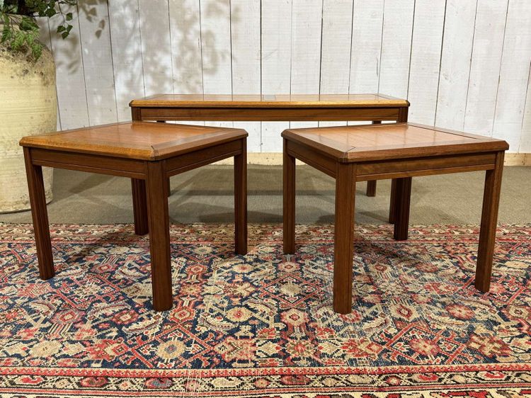 Set of 3 nesting teak tables from the 1970s