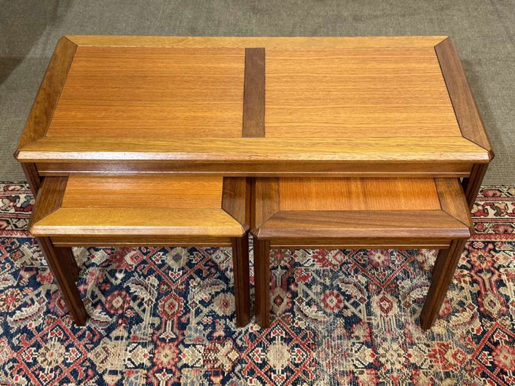 Set of 3 nesting teak tables from the 1970s
