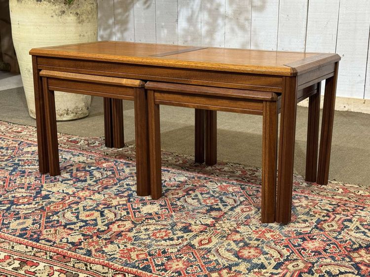 Set of 3 nesting teak tables from the 1970s