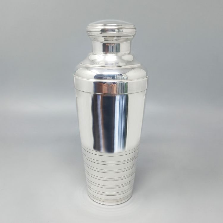 Atemberaubender, versilberter Cocktailshaker im Art-déco-Stil aus den 1930er-Jahren. Hergestellt in Frankreich.