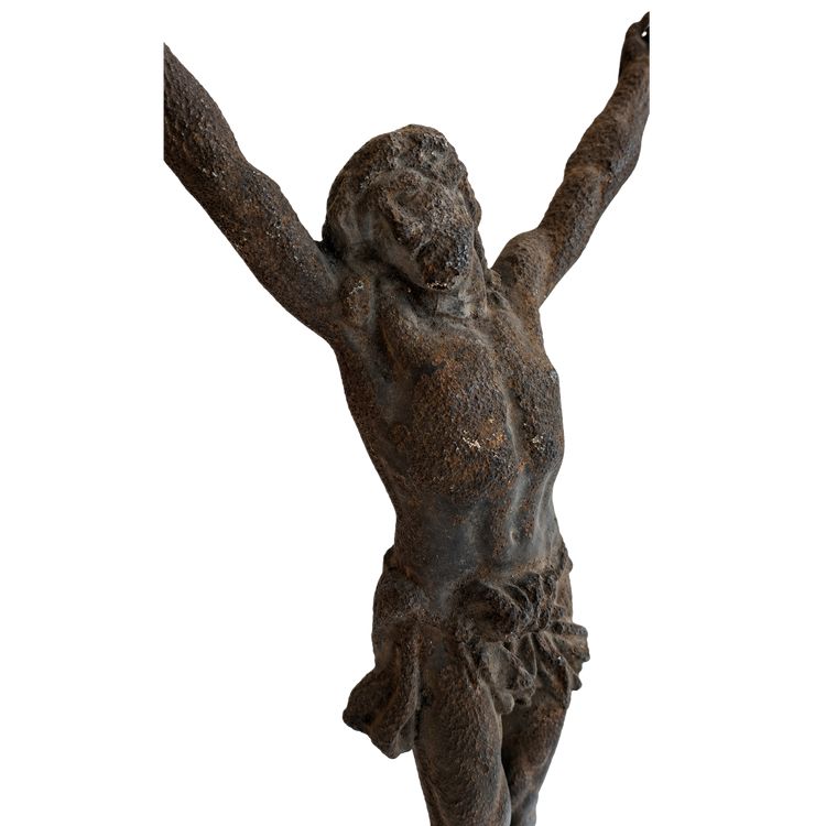 Cristo sulla croce (Corpus Christi) in ghisa antica - XIX secolo