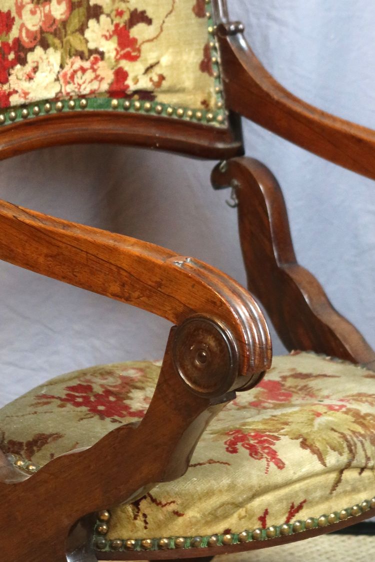 19th-century curule armchair