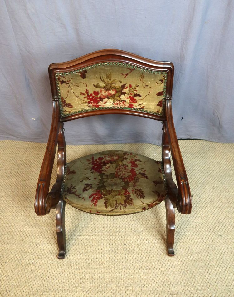 19th-century curule armchair