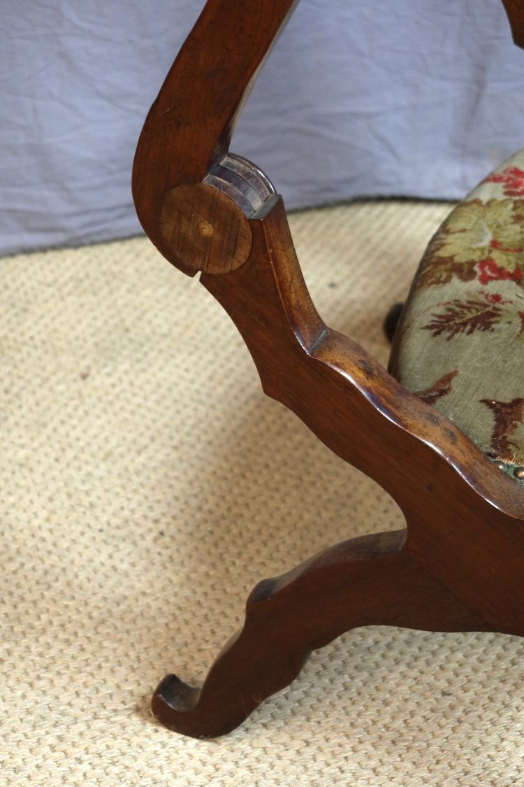 19th-century curule armchair