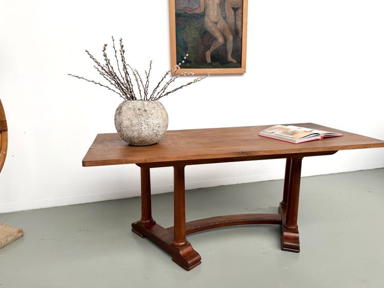 Art-Déco-Esstisch oder Schreibtisch aus Eiche und Buche – 1930er Jahre