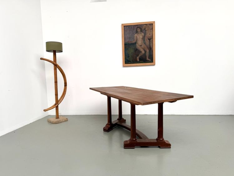 Art-Déco-Esstisch oder Schreibtisch aus Eiche und Buche – 1930er Jahre