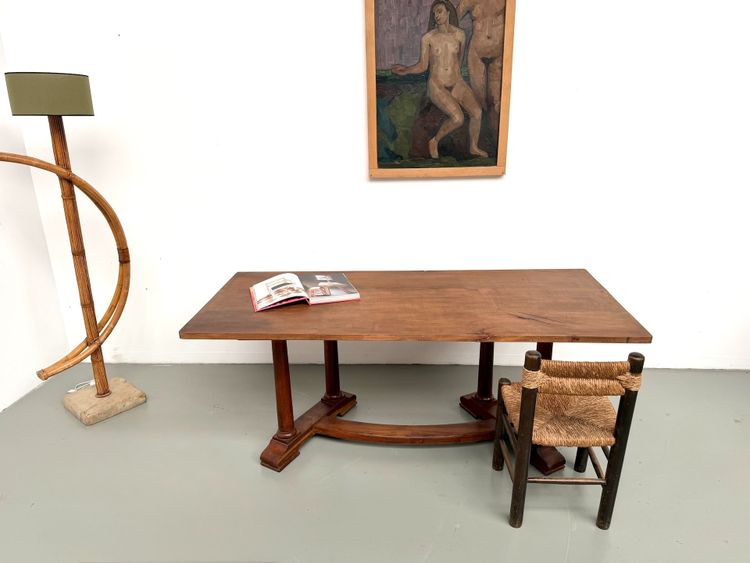 Art-Déco-Esstisch oder Schreibtisch aus Eiche und Buche – 1930er Jahre