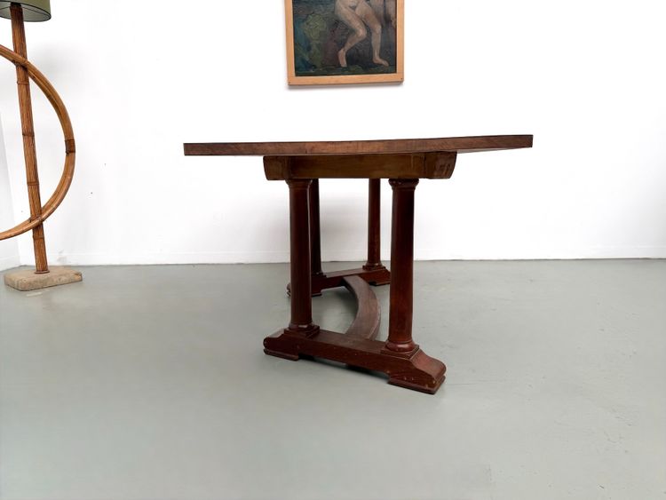 Art-Déco-Esstisch oder Schreibtisch aus Eiche und Buche – 1930er Jahre