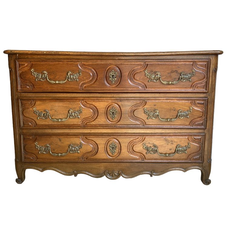 Commode Louis XV en Chêne moulurée du XVIII ème