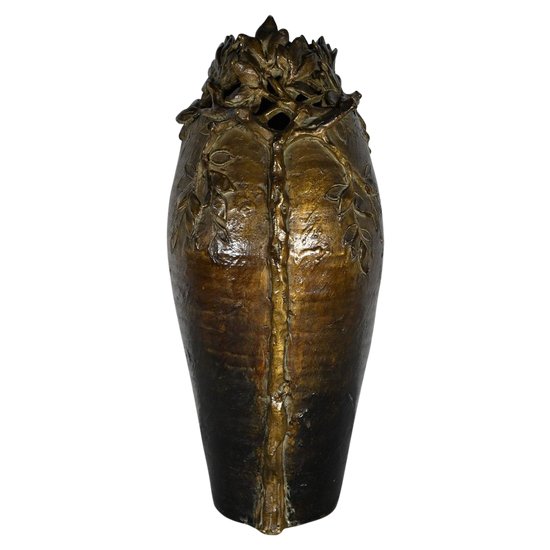Vaso in ceramica smaltata, firmato “Korina”, Art Nouveau – 1900