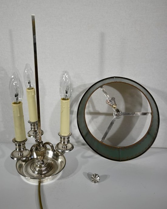 Lampada Bottiglia Acqua Calda in Metallo Bianco, Stile Impero - Inizio XX Secolo