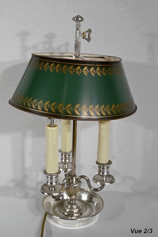 Lampada Bottiglia Acqua Calda in Metallo Bianco, Stile Impero - Inizio XX Secolo