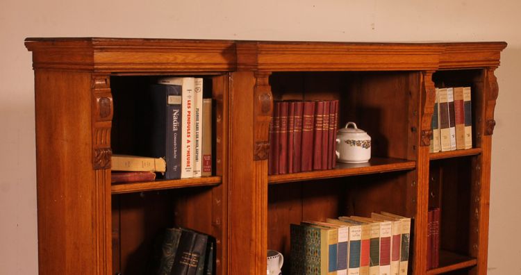 Offene Bücherregale aus heller Eiche – 19. Jahrhundert