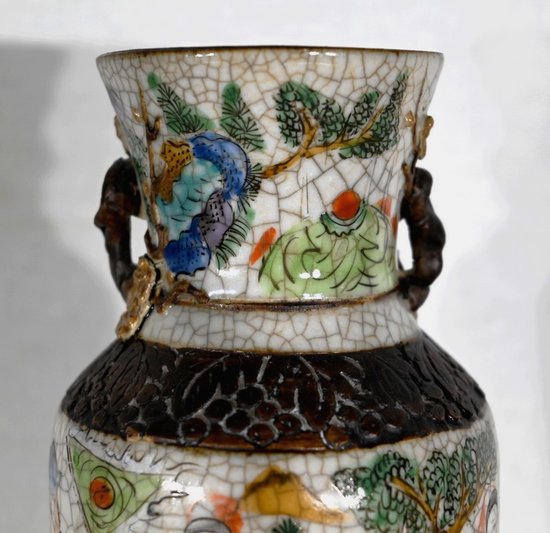 Nanjing Cracked Earthenware Vase, China - 19th Century