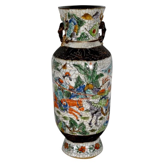 Vase en Faïence Craquelée de Nankin, Chine - XIXe