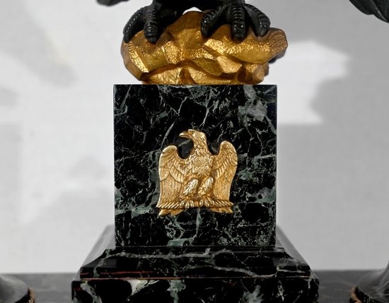 Rare Office Necessary in Marble and Bronze, Empire style - 2nd half of the 19th century