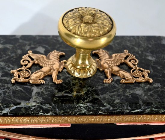 Rare Office Necessary in Marble and Bronze, Empire style - 2nd half of the 19th century
