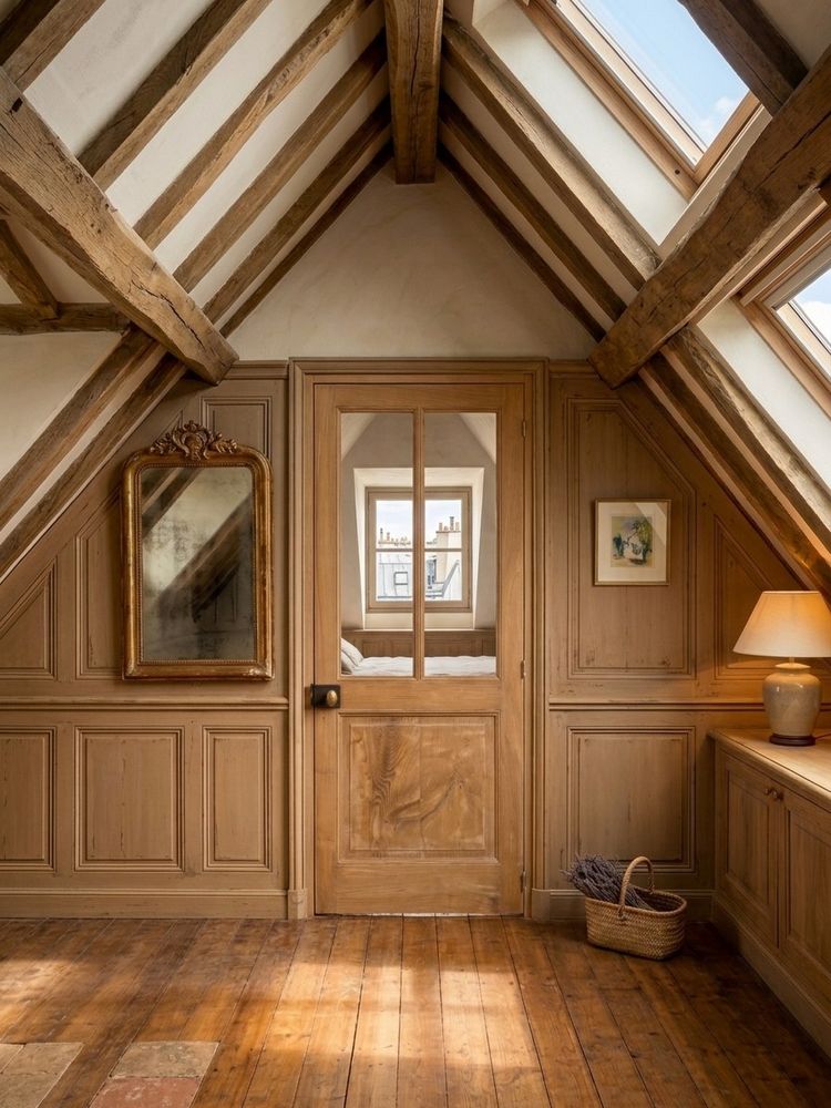 Charmante porte vitrée ancienne en châtaignier