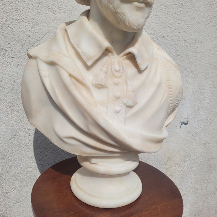 Shakespeare, Buste H70m,  marbre blanc, XIXème siècle