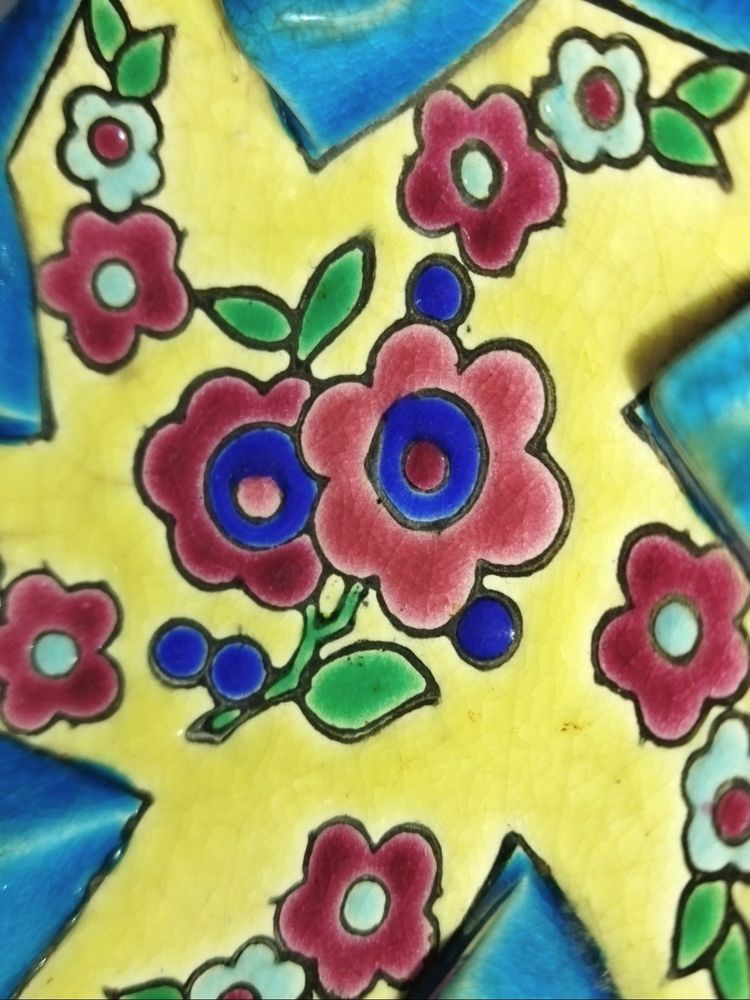 LONGWY Antique Cloisonné Enamel Ashtray with Floral Motifs COLLECTION