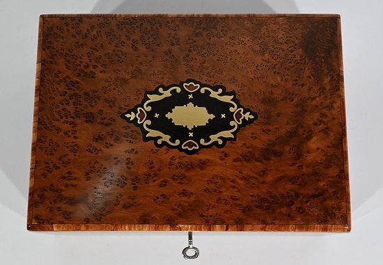 Jewelery Box in Thuya Burl, Napoleon III Period - Late 19th Century