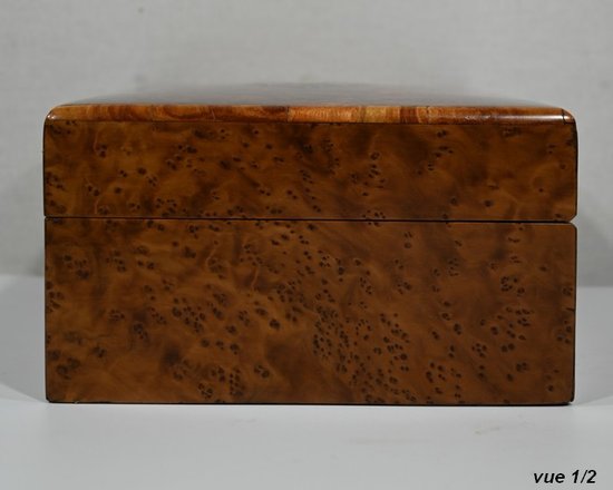 Jewelery Box in Thuya Burl, Napoleon III Period - Late 19th Century