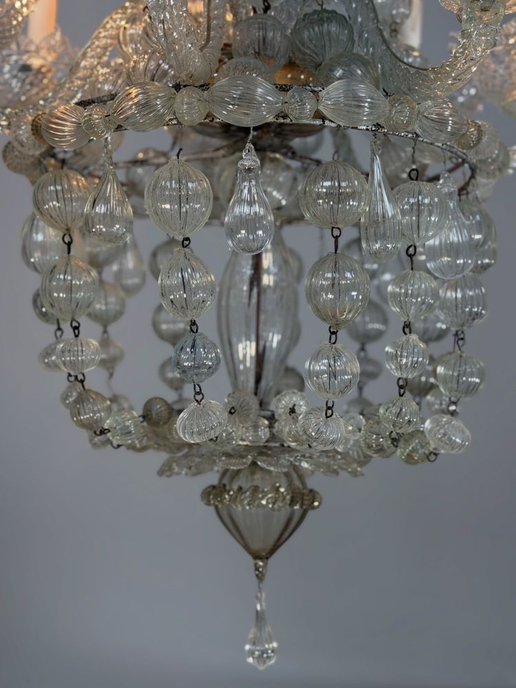 Kronleuchter aus Muranoglasperlen, Venedig, um 1900