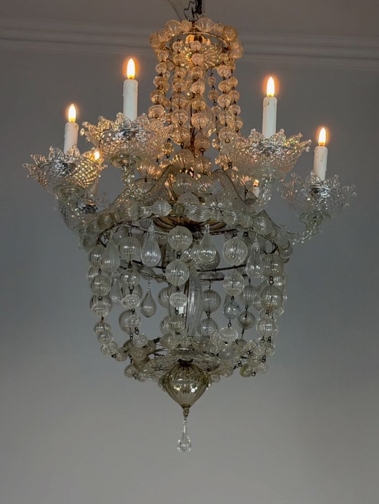 Kronleuchter aus Muranoglasperlen, Venedig, um 1900