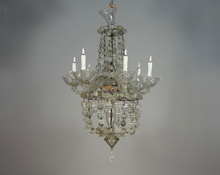 Kronleuchter aus Muranoglasperlen, Venedig, um 1900