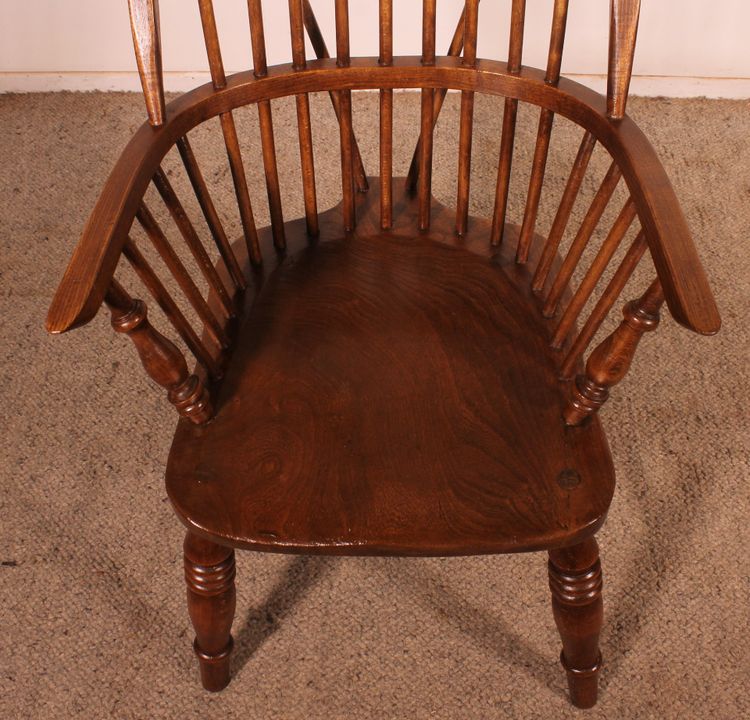 Set Of 5 Chairs And 2 Windsor Armchairs—19th Century