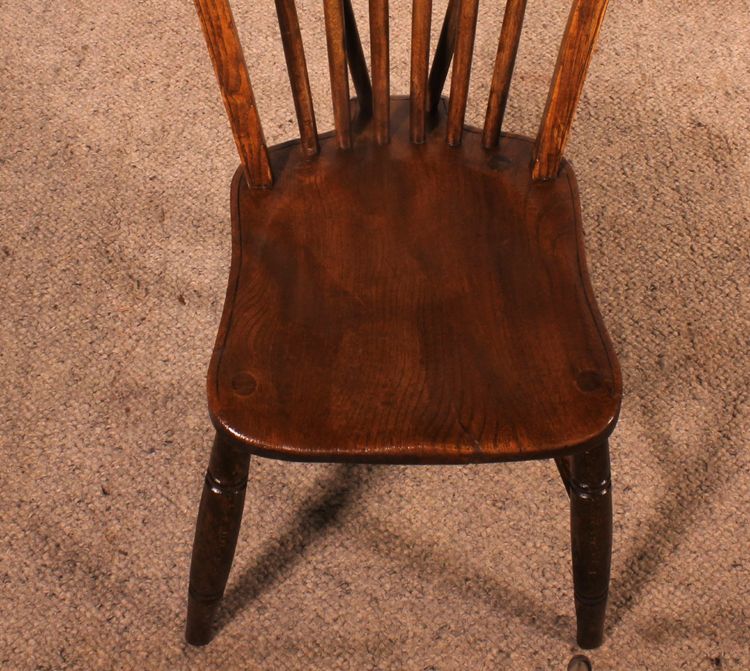 Set Of 5 Chairs And 2 Windsor Armchairs—19th Century