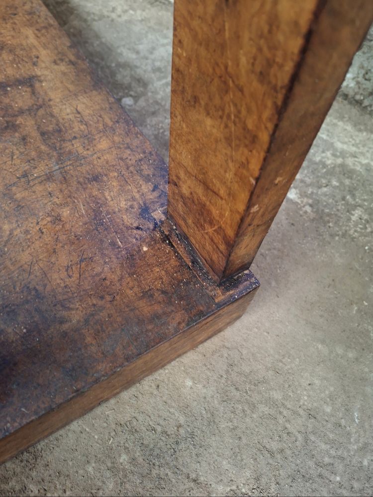 Console d'epoca restaurata con intarsio a occhio d'olmo – XIX secolo
