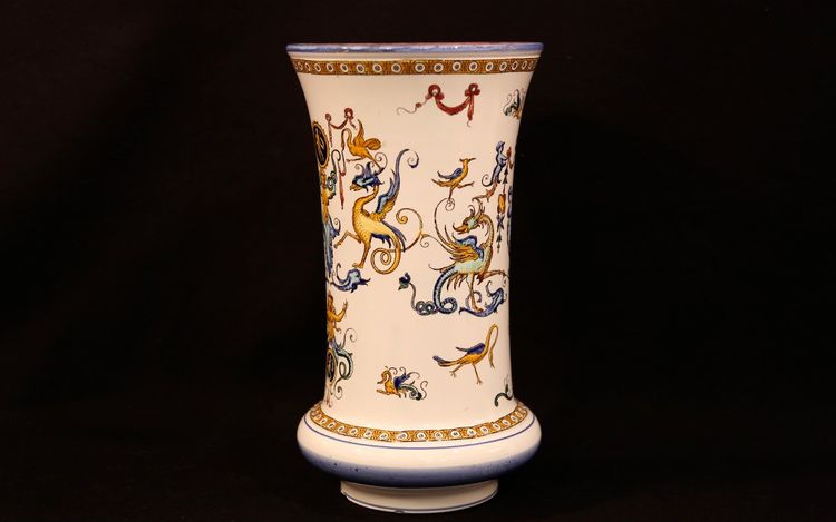 Large Gien earthenware vase 19th century