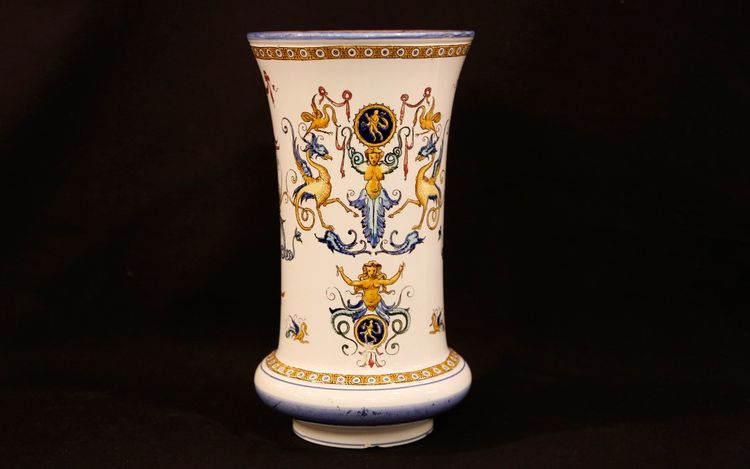 Large Gien earthenware vase 19th century