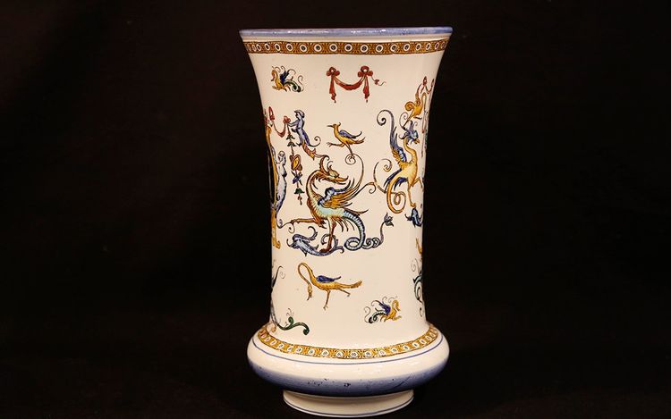 Large Gien earthenware vase 19th century