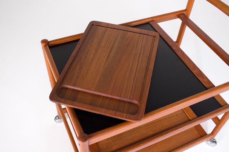 Teak trolley/serving cart, Denmark, 1970s.