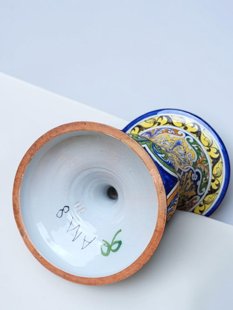 Nevers earthenware cone-shaped vase / Montagnon, early 20th century