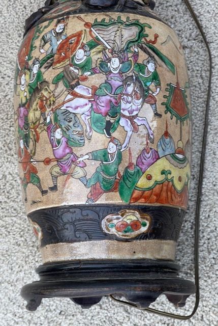Vase mounted as a lamp