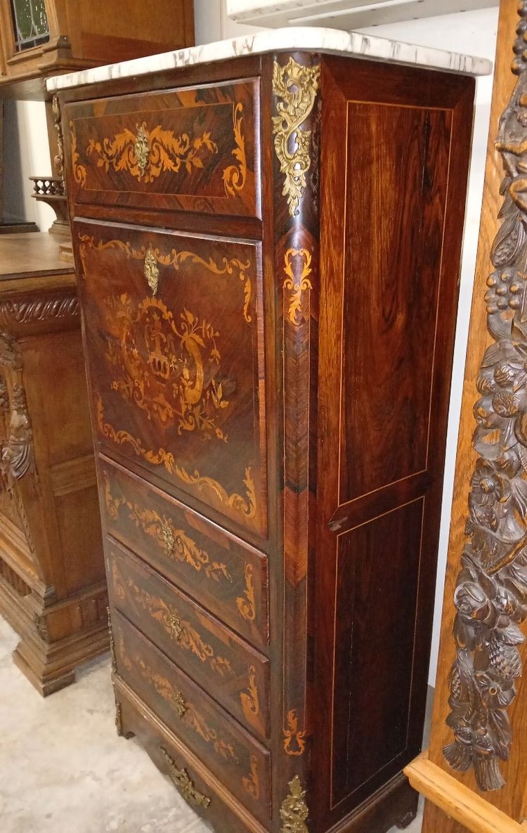 Sekretärsbox im Stil Louis XV mit Klappdeckel