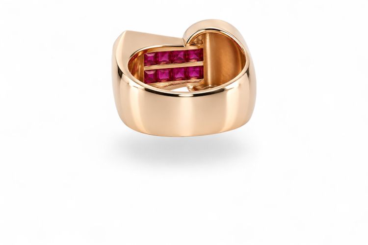 Retro Ruby and Diamond Ring