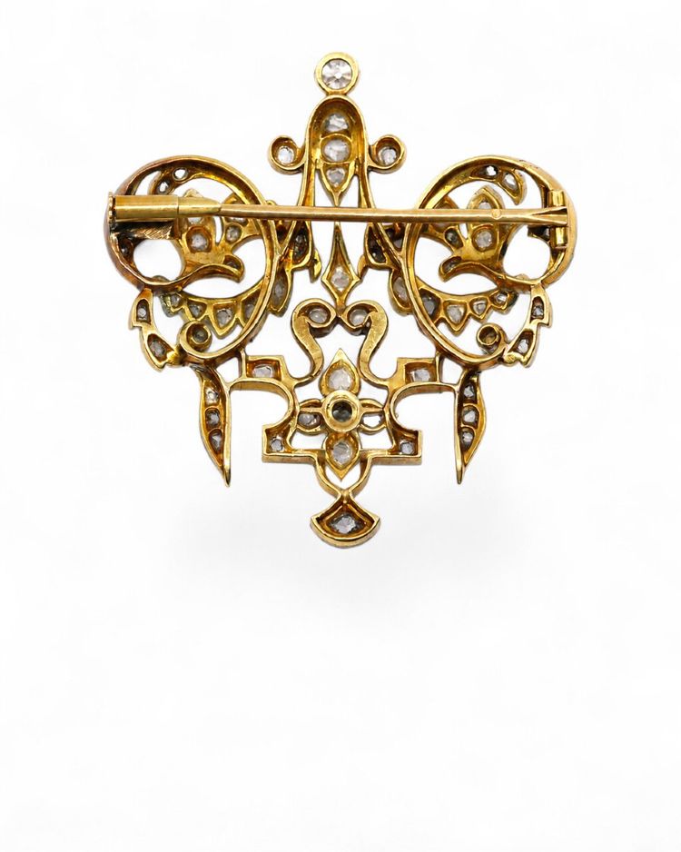 Jugendstil-Diamantbrosche