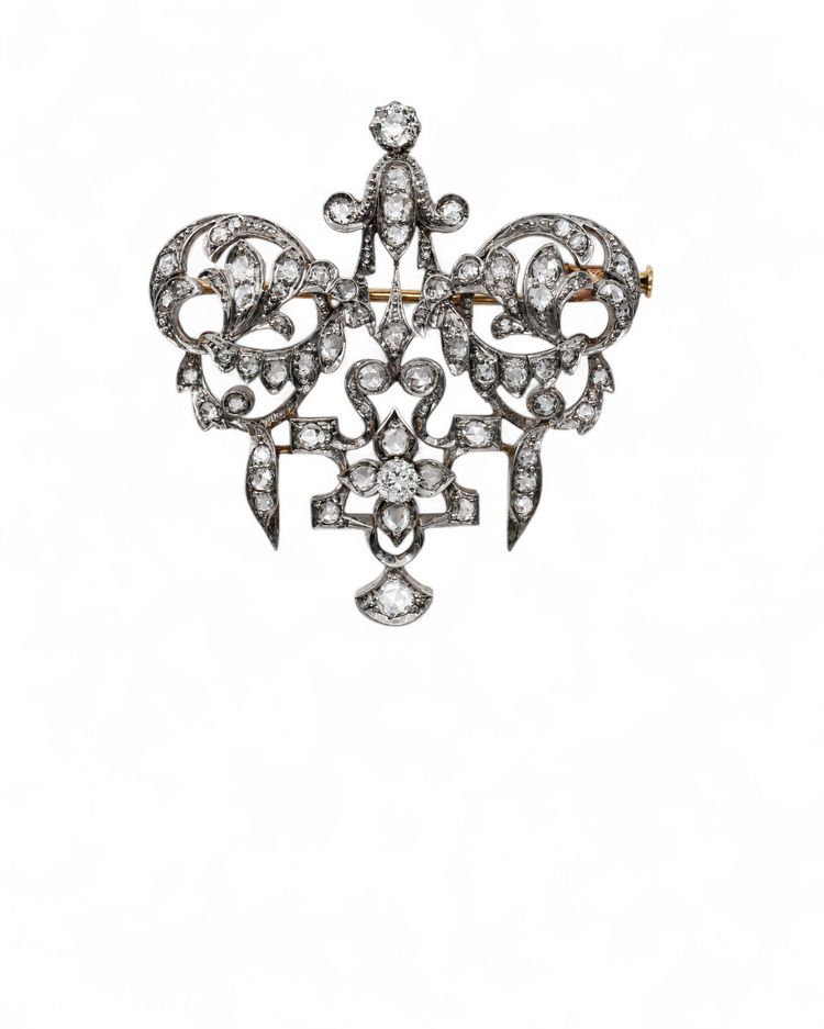 Jugendstil-Diamantbrosche