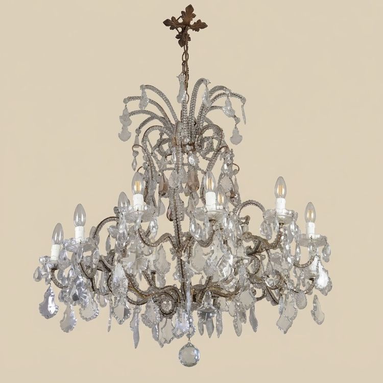 Important lustre français à 18 lumières de style Louis XV, circa 1880–1900