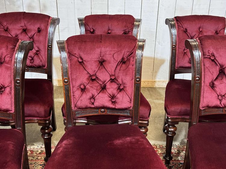 Suite de 6 chaises Victorienne XIXème en acajou